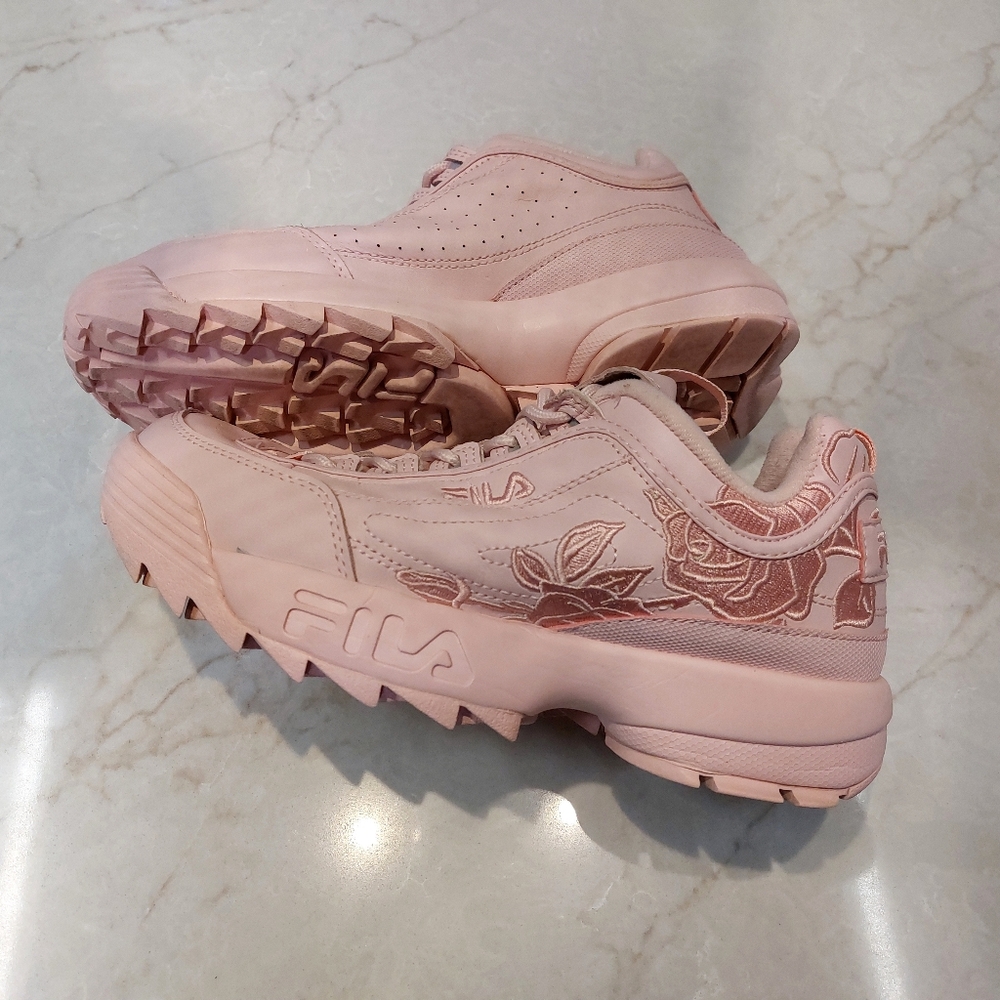 Fila Disruptor II Embroider Rose Floral In Size 10 - Picture 8 of 8